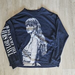 Taylor Swift The Eras Tour Graphic T Shirt Size Long Sleeve Navy Size Small